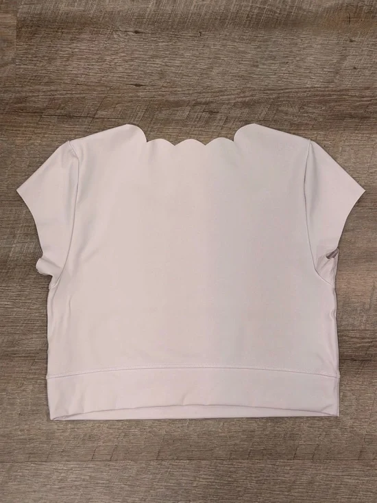 OFFLINE By Aerie Goals Scallop Tee in Lilac Ice, size Large. - Picture 5 of 8